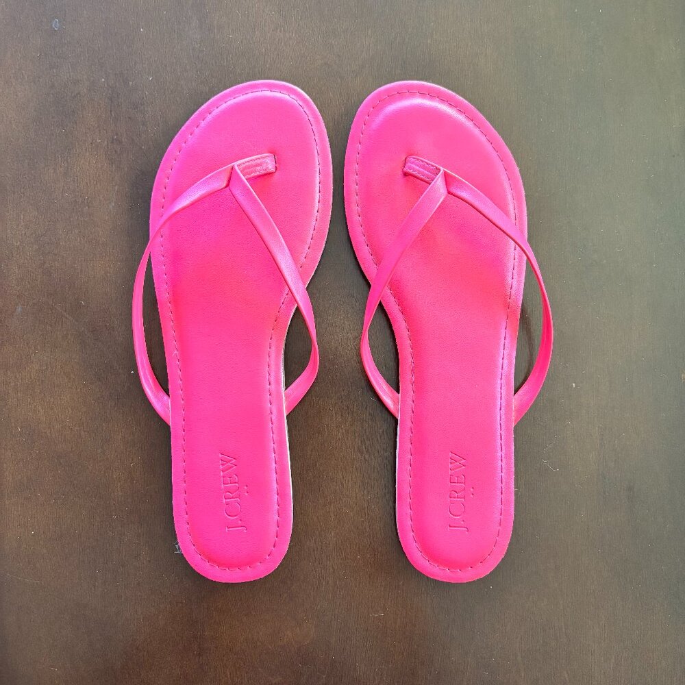J. Crew Easy Summer Flip-Flops Hot Pink